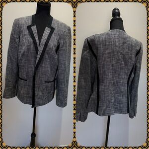 Calvin Klein Gray Blazer with Black Trim